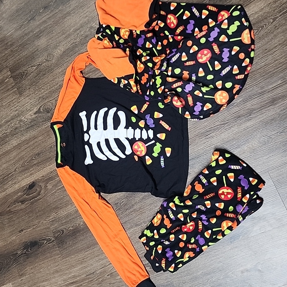 Halloween Skeleton Matching With Dog Pajama Set